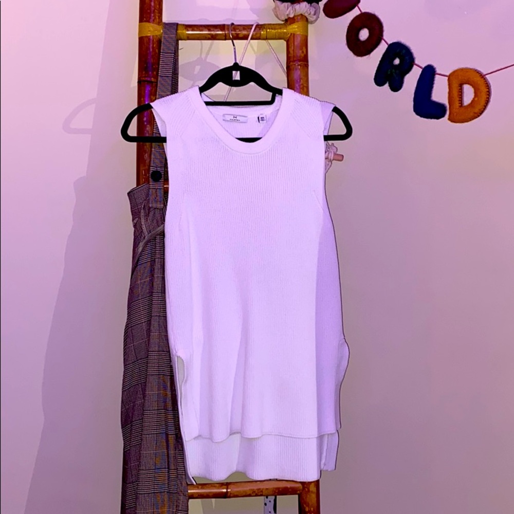 White Knit Sweater Vest